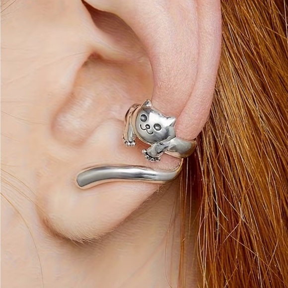 Whimsy_and_Rose Jewelry - Silver Cat Ear Cuff Earring ~ 2 Pieces